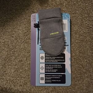 HEAD Kids Mittens in Gray with Neon Accents